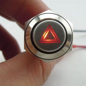 img 1 attached to ESUPPORT 12V Car Red LED Emergency Hazard Warning Push Button Metal Switch: Reliable Safety and Style for Your Vehicle