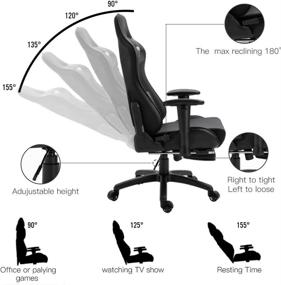 img 2 attached to 🪑 Nokaxus Office Chair Computer Gaming Chair with Lumbar Support, Massage, and Retractable Footrest in PU Leather, Backrest Adjustable 90-180 Degrees (YK-6008-BLACK S2)