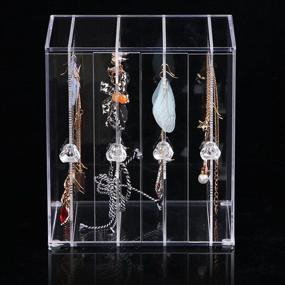 img 1 attached to 💎 Orgrimmar Acrylic Jewelry Storage Box: Transparent Earring Display Stand with 3 Vertical Drawers for Organized Organization