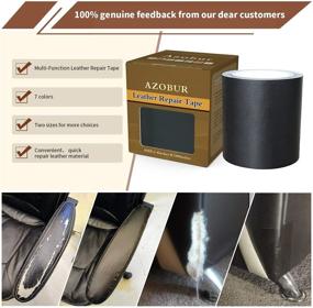 img 2 attached to 🔴 Premium Leather Repair Tape: Sofas, Car Seats, Handbags, Jackets - First Aid Patch 2.4"x15' (Black)