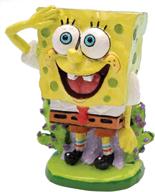 🧽 penn plax officially licensed spongebob squarepants aquarium ornament - spongebob! - ideal for fish swimming - vibrant mini 2" decoration, multicolor, lightweight (sbr6) logo