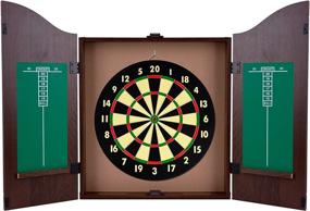 img 3 attached to Premium King's Head Dark Wood Dartboard Cabinet Set - Optimal Quality and Style for Dart Enthusiasts