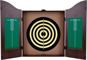 img 2 attached to Premium King's Head Dark Wood Dartboard Cabinet Set - Optimal Quality and Style for Dart Enthusiasts