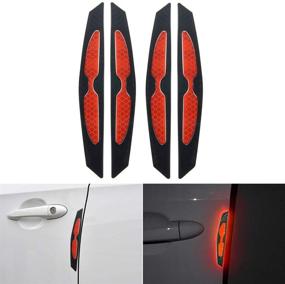 img 3 attached to 🚗 Enhance Safety and Style with Universal Red Reflective Side Marker Stickers - Black Carbon Fiber Pattern Trim for Car SUV Truck Wheel Side Bumper Fenders