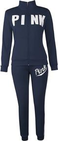 img 3 attached to Womens Sweatsuits Pullover Tracksuits Pockets Sports & Fitness in Team Sports