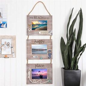 img 3 attached to Juvale Coastal Picture Frame Hangings for 3 4x6 Photos (Dimensions: 9.25 x 29.5 x 0.25 inches)