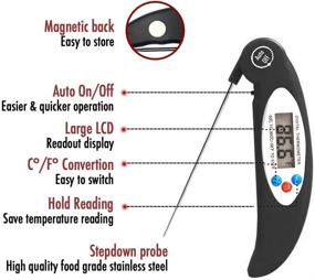 img 1 attached to 🌡️ High-precision Digital BBQ Grill Meat Thermometer, Long Probe for Kitchen Cooking, Candy, Smoker, Fry Food, Milk, and Yogurt