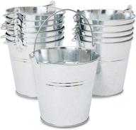 🪣 pack of 12 galvanized metal buckets with handles for decoration, 5 inches logo