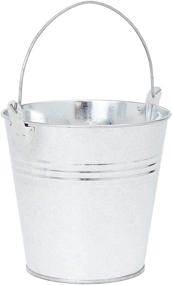 img 2 attached to 🪣 Pack of 12 Galvanized Metal Buckets with Handles for Decoration, 5 inches