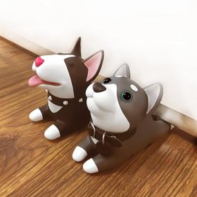 img 1 attached to DomeStar Husky Door Stop - Милый замок для двери в виде собаки, декоративная затычка для двери с животными для улучшения защиты дома и офиса