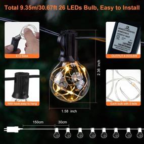 img 2 attached to 🌼 Waterproof Outdoor Garden Light String 30.67ft - 25+2 G40 Light Bulbs - Decorative String Lights for Deck, Backyard, Wedding, Bar, Christmas Party - Warm White