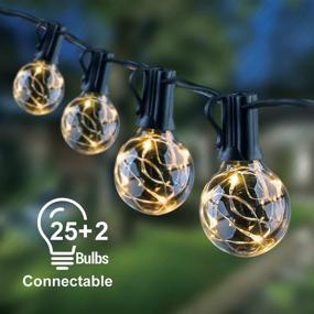 img 4 attached to 🌼 Waterproof Outdoor Garden Light String 30.67ft - 25+2 G40 Light Bulbs - Decorative String Lights for Deck, Backyard, Wedding, Bar, Christmas Party - Warm White