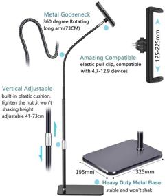 img 2 attached to 📱 iHOMX Подставка для планшетов с гибкой шейкой и полом: регулируемый держатель для 4"-12.9" телефонов, iPad, Nintendo Switch, Samsung, электронной книги (вертикальная, черная)
