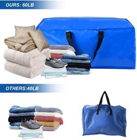 img 2 attached to 🔵 XL Blue Moving Bags: Heavy Duty Storage Solution for College Dorm Room Essentials | 4 Pack