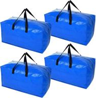 🔵 xl blue moving bags: heavy duty storage solution for college dorm room essentials | 4 pack логотип