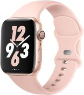 ремешки acrbiutu: мягкий силиконовый спортивный ремешок для apple watch - совместим с iwatch se series 6/5/4/3/2/1 - светло-коричневый 38мм/40мм логотип