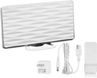 📺 vt-826dj 50 mile range hdtv all-in-one indoor hd amplified digital tv antenna with built-in wireless doorbell receiver, usb power supply - white by viewtv logo