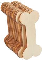 набор из 24 незаконченных деревянных вырезок в форме косточек для ремесел и бирок подарков juvale (4,3 х 2,2 дюйма) логотип