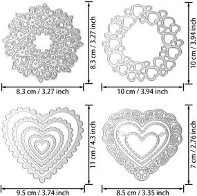 img 3 attached to Enhance your Crafting Projects with 4-Piece Heart Cutting Dies Stencils for Scrapbooking, Card Making, and More!