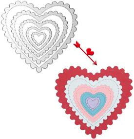 img 2 attached to Enhance your Crafting Projects with 4-Piece Heart Cutting Dies Stencils for Scrapbooking, Card Making, and More!