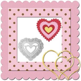 img 1 attached to Enhance your Crafting Projects with 4-Piece Heart Cutting Dies Stencils for Scrapbooking, Card Making, and More!