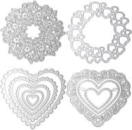 enhance your crafting projects with 4-piece heart cutting dies stencils for scrapbooking, card making, and more! logo