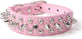 img 4 attached to 🐶 High-quality Leather Dog Collar with Spikes and Studs by Avenpets - Perfect for Everyday Use