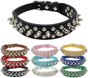 img 3 attached to 🐶 High-quality Leather Dog Collar with Spikes and Studs by Avenpets - Perfect for Everyday Use