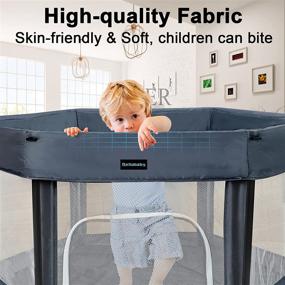 img 3 attached to 👶 Extra Large Baby Playpen by Bellababy - Portable Kids Activity Centre with Soft Mattress & Storage Bag - Lightweight, Indoor-Outdoor - Anti-Skid Pads Included