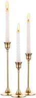 🕯️ nuptio brass gold candlestick holders set - vintage modern decorative centerpiece for table mantel wedding housewarming gift logo