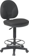 🪑 enhance your office space with the office star sculptured fabric drafting chair - black: lumbar support, adjustable chromed footring & pneumatic function логотип