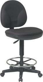 img 2 attached to 🪑 Enhance your Office Space with the Office Star Sculptured Fabric Drafting Chair - Black: Lumbar Support, Adjustable Chromed Footring & Pneumatic Function