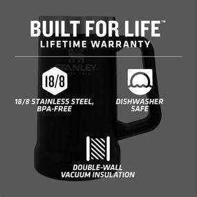 img 3 attached to 🍺 Stanley Adventure Big Grip Beer Stein: 24oz Stainless Steel Mug with Double Wall Vacuum Insulation