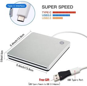 img 3 attached to 💿 BDYING External CD DVD Drive, USB C Portable USB 3.0 Type-C Smart Touch Button Slot-in CD DVD Burner Player Writer for Desktop Laptop/Mac/MacBook Pro/Air/Windows XP/7/8/10 Mac OS (Silver)