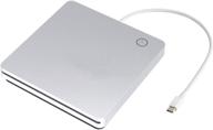 💿 bdying external cd dvd drive, usb c portable usb 3.0 type-c smart touch button slot-in cd dvd burner player writer for desktop laptop/mac/macbook pro/air/windows xp/7/8/10 mac os (silver) logo