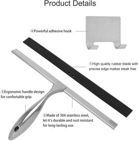 img 1 attached to 🚿 MorNon Stainless Steel Shower Squeegee - Ideal for Shower Doors, Bathrooms, Windows, and Car Glass (12")