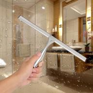 🚿 mornon stainless steel shower squeegee - ideal for shower doors, bathrooms, windows, and car glass (12") logo