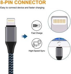 img 1 attached to 2 Pack 6Ft Nylon Braided MFi Certified USB C to Lightning Cable - Compatible with iPhone 13/12/12Pro/12ProMax/11/11Pro/11Pro MAX/XS/XS MAX/XR/X/8/8Plus/7/7Plus and More - iPhone Charger Cable