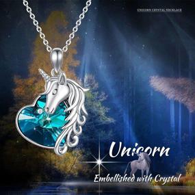 img 2 attached to 🦄 925 Sterling Silver Unicorn Pendant Necklace with Crystal - JUSTKIDSTOY Unicorn Necklace for Women Girls, Ideal Birthday Gift