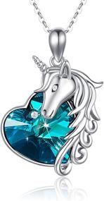 img 4 attached to 🦄 925 Sterling Silver Unicorn Pendant Necklace with Crystal - JUSTKIDSTOY Unicorn Necklace for Women Girls, Ideal Birthday Gift