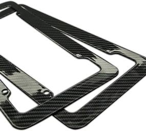 img 3 attached to 🏎️ BLVD-LPF OBEY YOUR LUXURY Carbon Fiber License Plate Frame Set - [Pack of 2] Plastic, Glossy Finish, Front &amp; Rear Number Plate Frame, w/Fasteners, Screws , Automotive Accessories