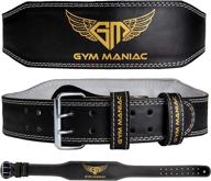 🏋️ gym maniac gm weightlifting waist training belt | adjustable size, strong 2 prong buckle, comfortable suede, reinforced stitching | back support & pain relief логотип