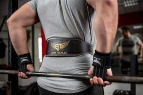 img 3 attached to 🏋️ Gym Maniac GM Weightlifting Waist Training Belt | Adjustable Size, Strong 2 Prong Buckle, Comfortable Suede, Reinforced Stitching | Back Support & Pain Relief