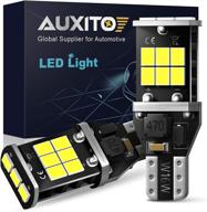 🔦 auxito 912 921 led backup light bulbs - high power 2835 15-smd chipsets - error free t15 906 w16w - ideal for back up lights reverse lights – 6000k white (upgraded, pack of 2) логотип