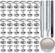 72pcs 15mm stainless steel fastener snap press stud button set for marine boat canvas with punching tool kit - silver, 4 components, 18pcs each logo