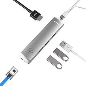 img 2 attached to 🔌 CharJenPro USB C Hub for iPad Pro, iPad Air 4, iPad Mini 6, MacBook Pro/Air. Gigabit Ethernet, USB C Power Delivery, HDMI 4K, 3 USB 3.0