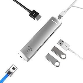 img 4 attached to 🔌 CharJenPro USB C Hub for iPad Pro, iPad Air 4, iPad Mini 6, MacBook Pro/Air. Gigabit Ethernet, USB C Power Delivery, HDMI 4K, 3 USB 3.0