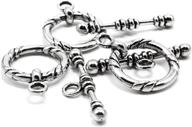 cousin jewelry basics large toggle rope, silver, set of 3 - stylish & versatile accessories for fashion enthusiasts logo