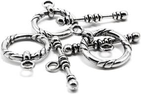 img 2 attached to Cousin Jewelry Basics Large Toggle Rope, Silver, Set of 3 - Stylish & Versatile Accessories for Fashion Enthusiasts