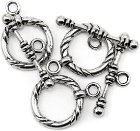 img 1 attached to Cousin Jewelry Basics Large Toggle Rope, Silver, Set of 3 - Stylish & Versatile Accessories for Fashion Enthusiasts